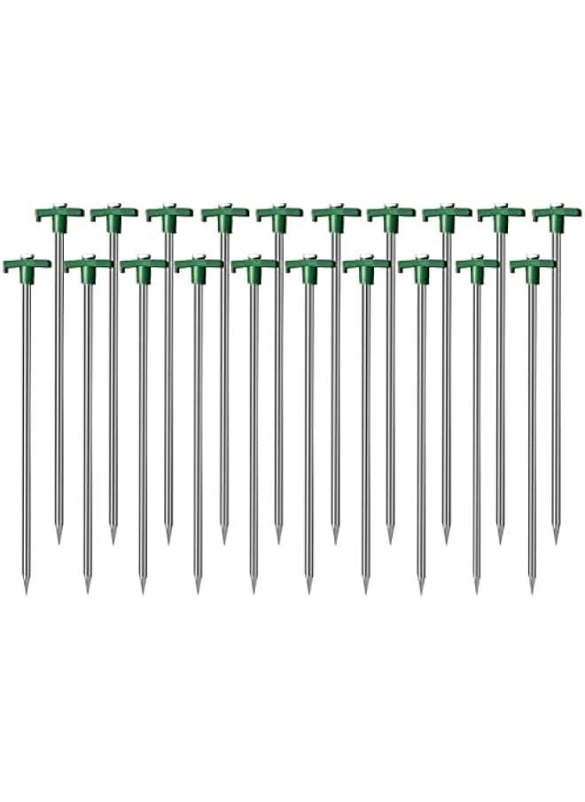 20 Pack Tent Stake, 10.25 Inch Galvanized Non-Rust Camping Family Tent Pop Up Ground Anchors for Tents, Canopies, Patio, Garden, Green