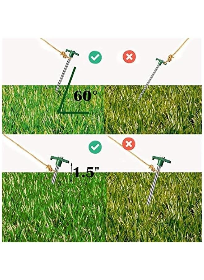 20 Pack Tent Stake, 10.25 Inch Galvanized Non-Rust Camping Family Tent Pop Up Ground Anchors for Tents, Canopies, Patio, Garden, Green