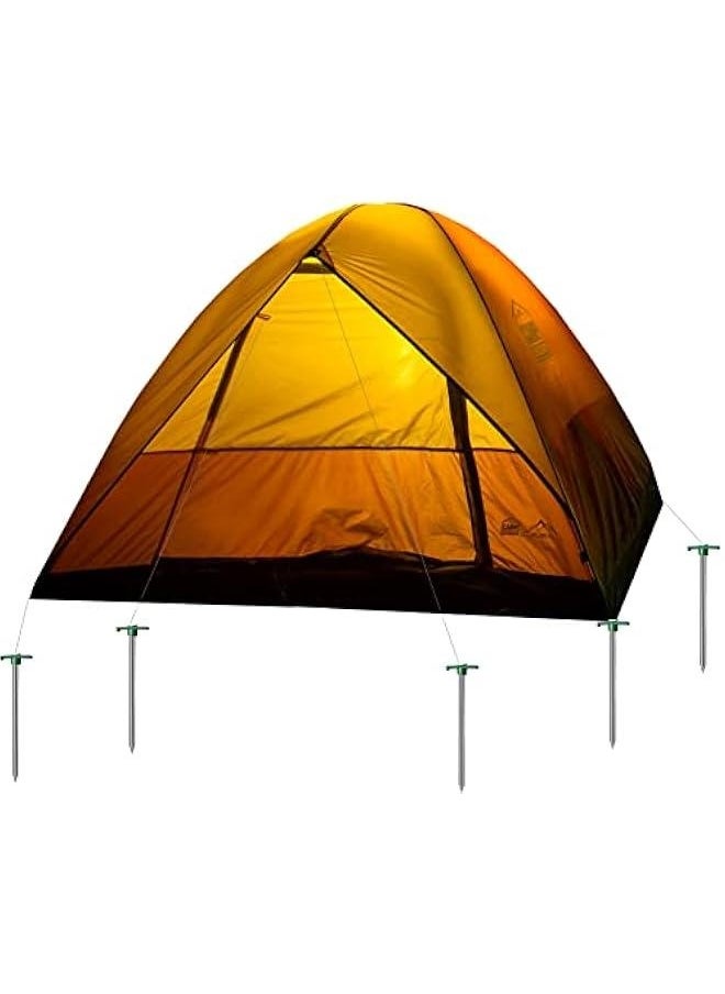 20 Pack Tent Stake, 10.25 Inch Galvanized Non-Rust Camping Family Tent Pop Up Ground Anchors for Tents, Canopies, Patio, Garden, Green