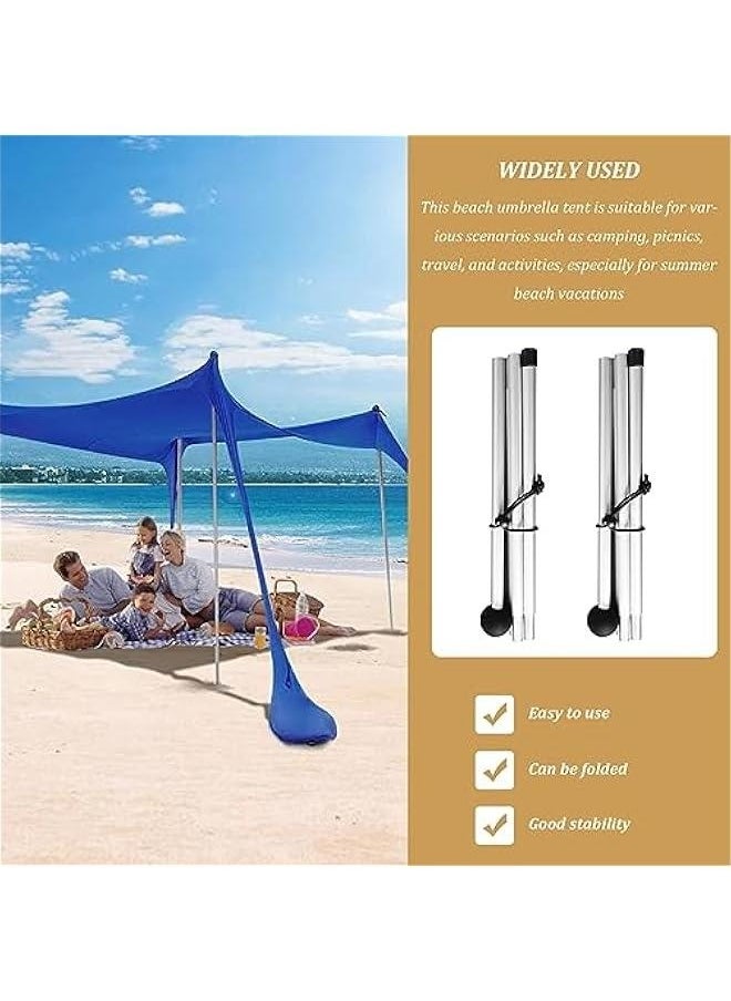 Telescoping Tarp Poles 78.7 Inch Inch Total 10 Sections Tent Pole Aluminum Alloy Adjustable Tarp Poles Non-Slip Lightweight Beach Tent Poles for Camping Hiking