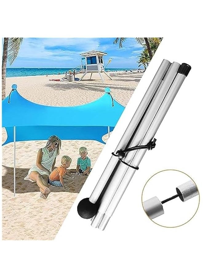Telescoping Tarp Poles 78.7 Inch Inch Total 10 Sections Tent Pole Aluminum Alloy Adjustable Tarp Poles Non-Slip Lightweight Beach Tent Poles for Camping Hiking