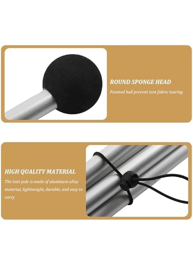 Telescoping Tarp Poles 63 Inch 8 Sections Tent Pole Aluminum Alloy Adjustable Tarp Poles Non-Slip Lightweight Beach Tent Poles for Camping Hiking Outdoor Sport Activities Tent Stakes