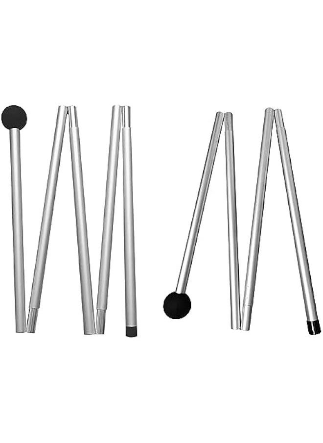 Telescoping Tarp Poles 63 Inch 8 Sections Tent Pole Aluminum Alloy Adjustable Tarp Poles Non-Slip Lightweight Beach Tent Poles for Camping Hiking Outdoor Sport Activities Tent Stakes