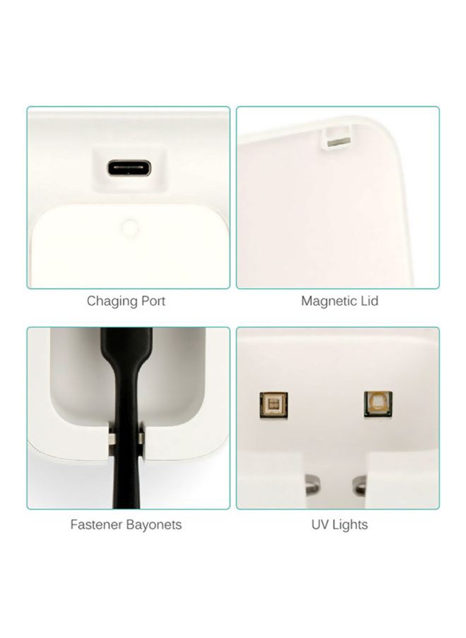 UV Rechargeable Toothbrush Sanitizer 3.0x2.7x1.7inch