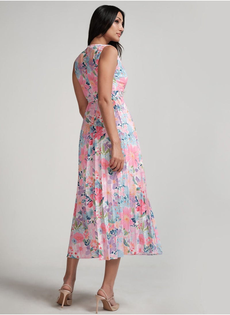 Floral Pleated Dress