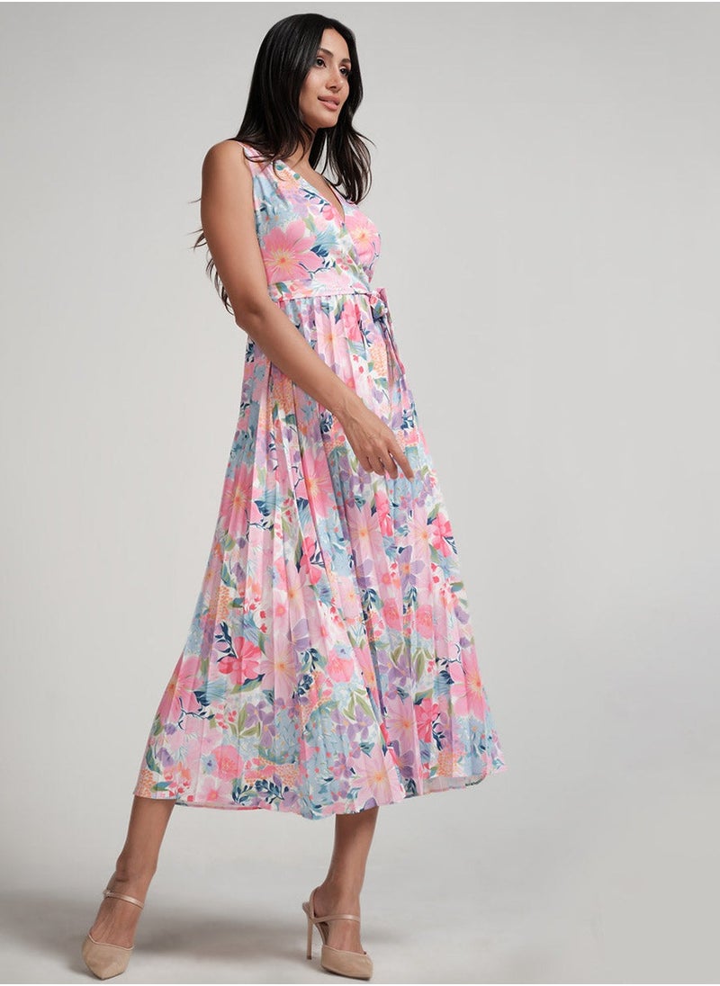 Floral Pleated Dress
