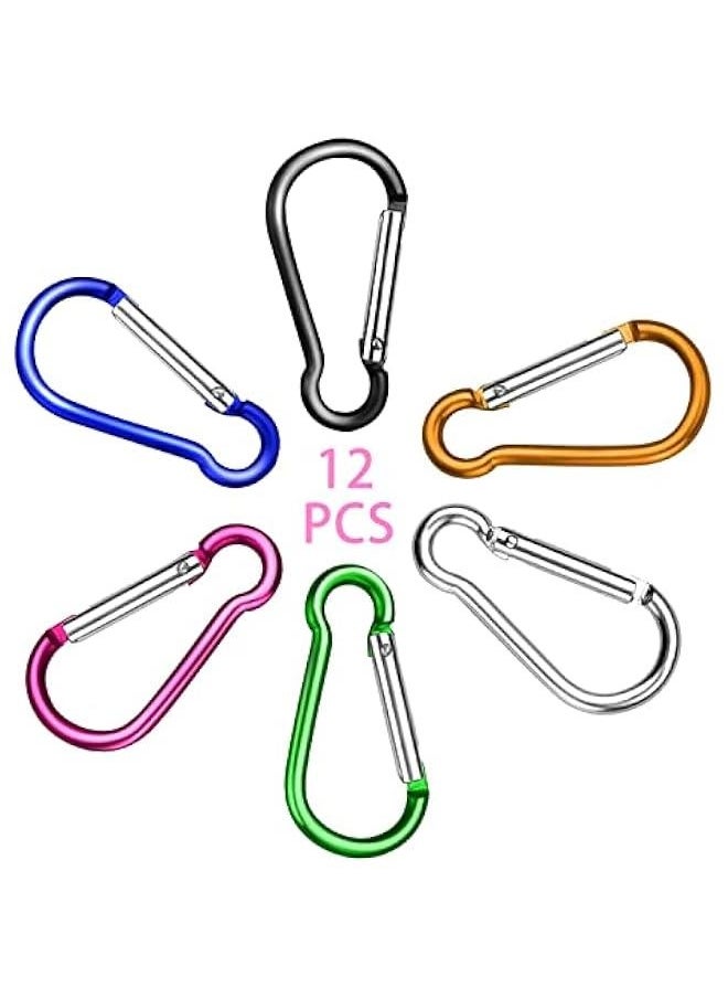 Carabiner Clips Aluminum Locking Carabiner Keychain Multi-Colored Carabiners Spring Snap Key Ring Key Hook for Outdoor,Hiking,Fishing,Traveling