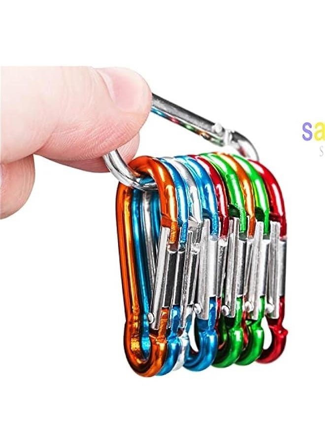Carabiner Clips Aluminum Locking Carabiner Keychain Multi-Colored Carabiners Spring Snap Key Ring Key Hook for Outdoor,Hiking,Fishing,Traveling