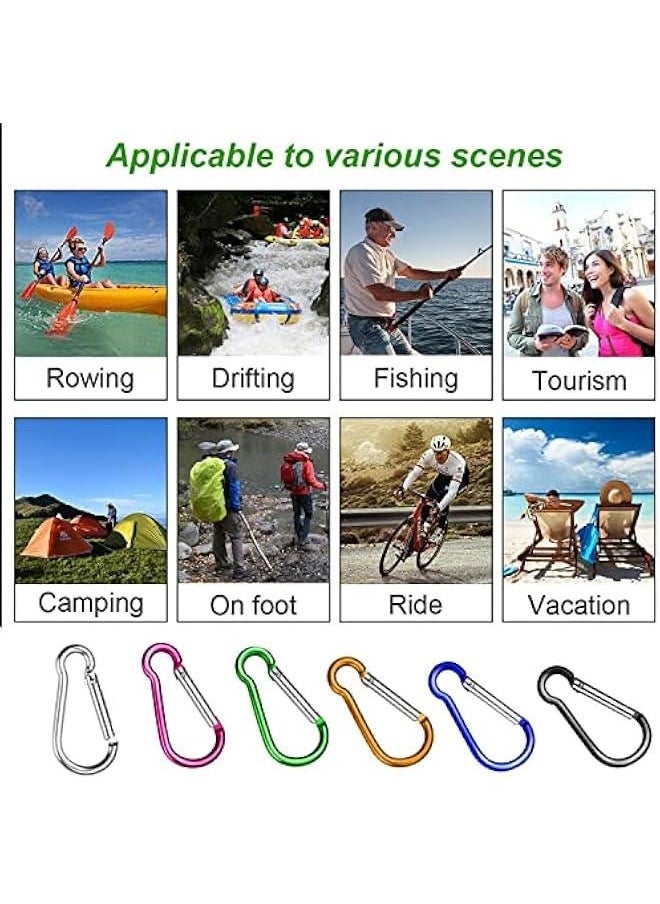 Carabiner Clips Aluminum Locking Carabiner Keychain Multi-Colored Carabiners Spring Snap Key Ring Key Hook for Outdoor,Hiking,Fishing,Traveling