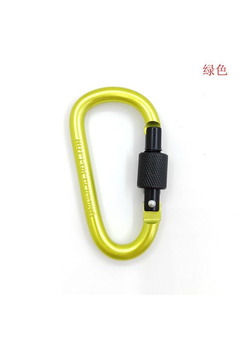 8mm Aluminum Lock Carabiner Clip with Custom Logo Yellow Green