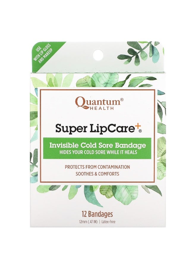 Quantum Health, Super LipCare+, Invisible Cold Sore Badges, 12 Bandages