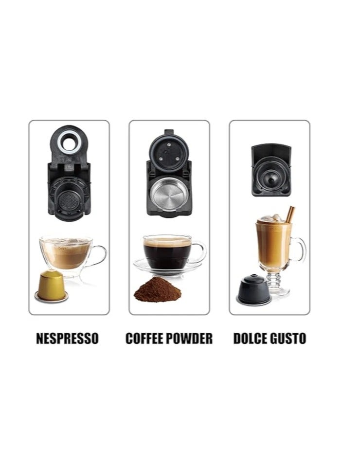 3-in-1 Coffee Machine (700ml, 1400W) – Espresso, Cappuccino & Latte Maker, 15 Bar Pressure, Compact, Durable & Easy to Use (Black) 700 ml 1400 W 7321 black