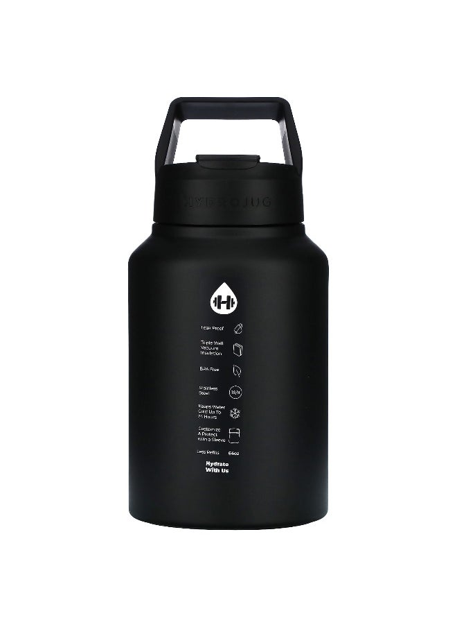 HydroJug, Stainless Steel Jug, Matte Black, 64 oz
