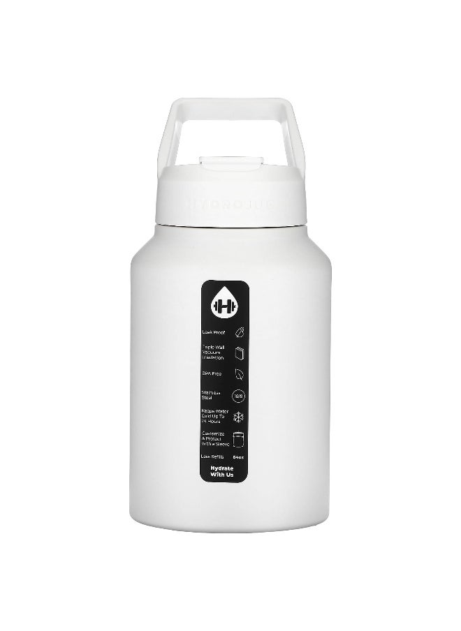 HydroJug, Stainless Steel Jug, White, 64 oz