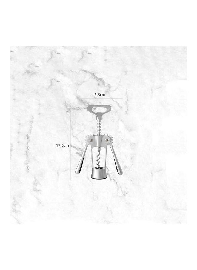 Multifunctional Manual Zinc Alloy Bottle Opener Silver