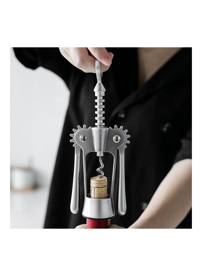 Multifunctional Manual Zinc Alloy Bottle Opener Silver
