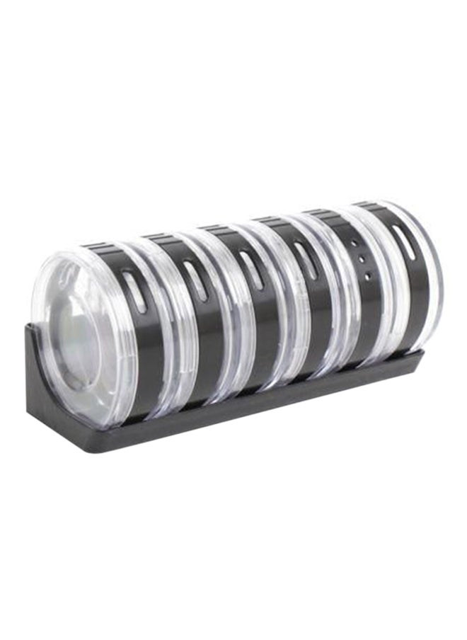 6-Piece Spice Jar With Rack Black/Clear