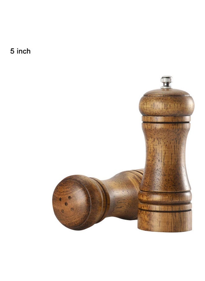 2-Piece Salt And Pepper Set Brown 5inch