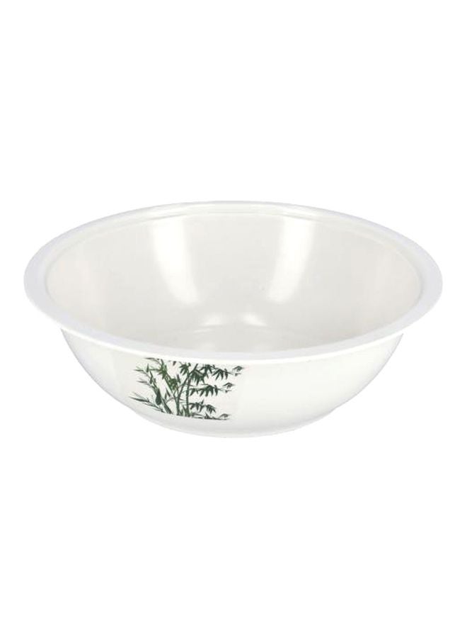 Bamboos Design Bowl With Lid White/Grey 10inch
