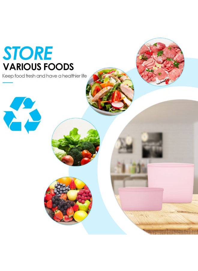 3-Piece Reusable Food Storage Container Set Pink 18 x 8.5 x 17cm