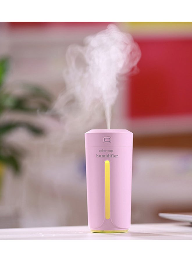 Ultrasonic Air Humidifier With Colour Changing Lights Pink 7x7x15cm