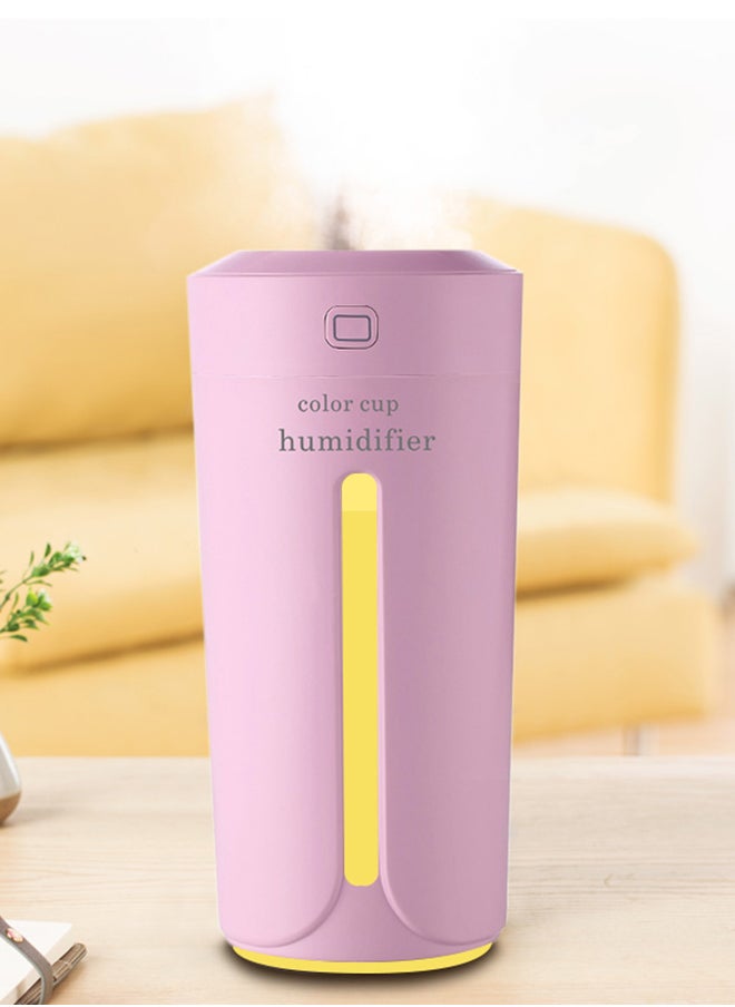 Ultrasonic Air Humidifier With Colour Changing Lights Pink 7x7x15cm