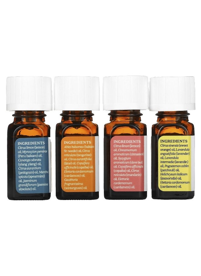Aura Cacia, Journey Kit, Essential Oil Diffusion Blends, 4 Bottles, 0.25 fl oz (7.4 ml) Each