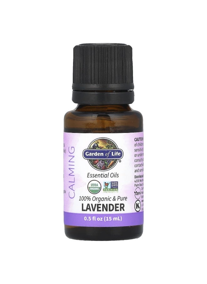 Garden of Life, Essential Oils, 100% Organic & Pure Lavender, 0.5 fl oz (15 ml)