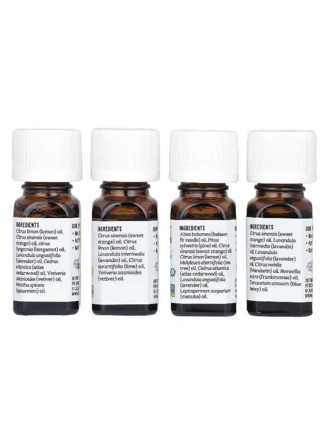 Aura Cacia, Kids, Essential Oil Blends, 4 Bottles, 0.25 fl oz (7.4 ml) Each