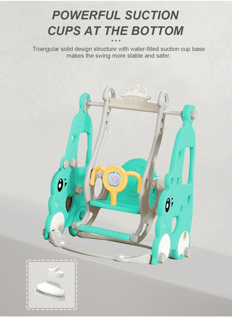 6 in 1 Kids Slide and Swing Set, Indoor/Outdoor Playground for Toddlers Car Combination Slide Children Swing with Closed Pedal Spot/Soft Ball Pool