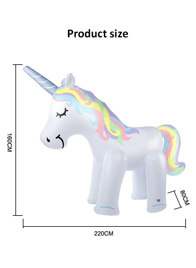 Summer Large Rainbow Cloud Unicorn Backyard Lawn Archway Outdoor Inflatable Water Spray Toy for Kids