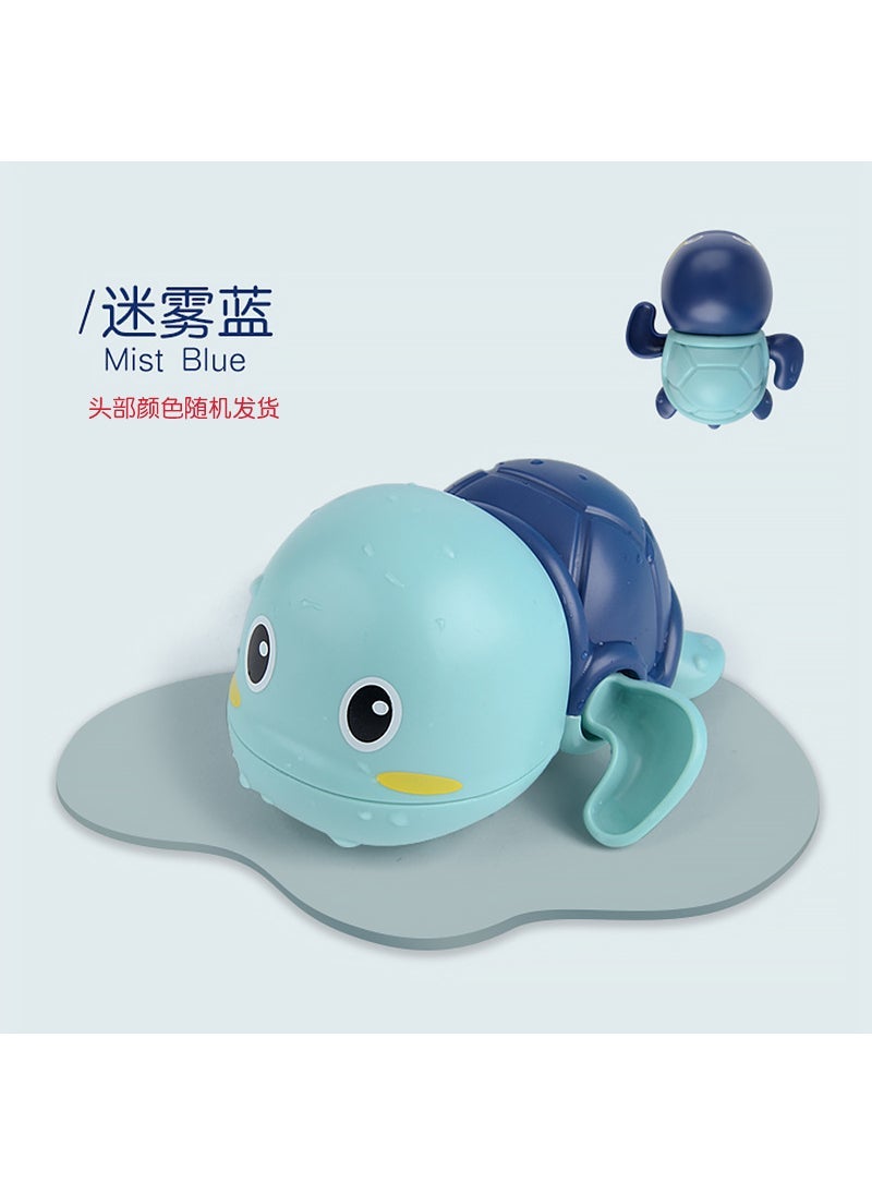 Cross-border wholesale baby bath water playing cool game Little Turtle clockwork winding animal bathroom water playing childrens toys Blue turtle (opp bag)