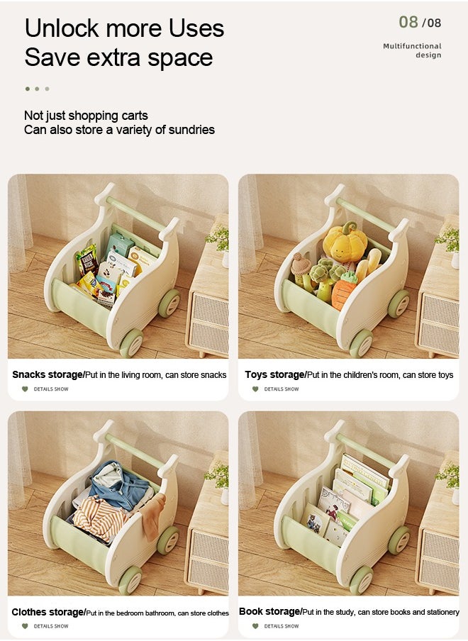 Kids Supermarket Shopping Cart Simulation Toy For Baby Storage Trolleys