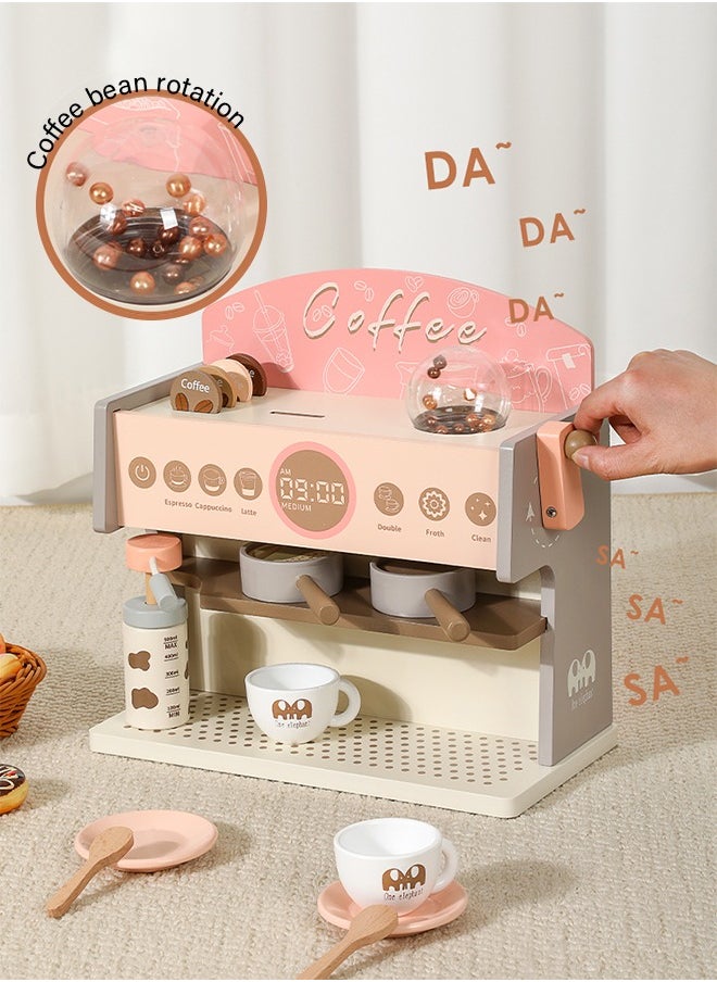 Warm Wooden Children's Coffee Machine To Create An Exclusive Coffee Station