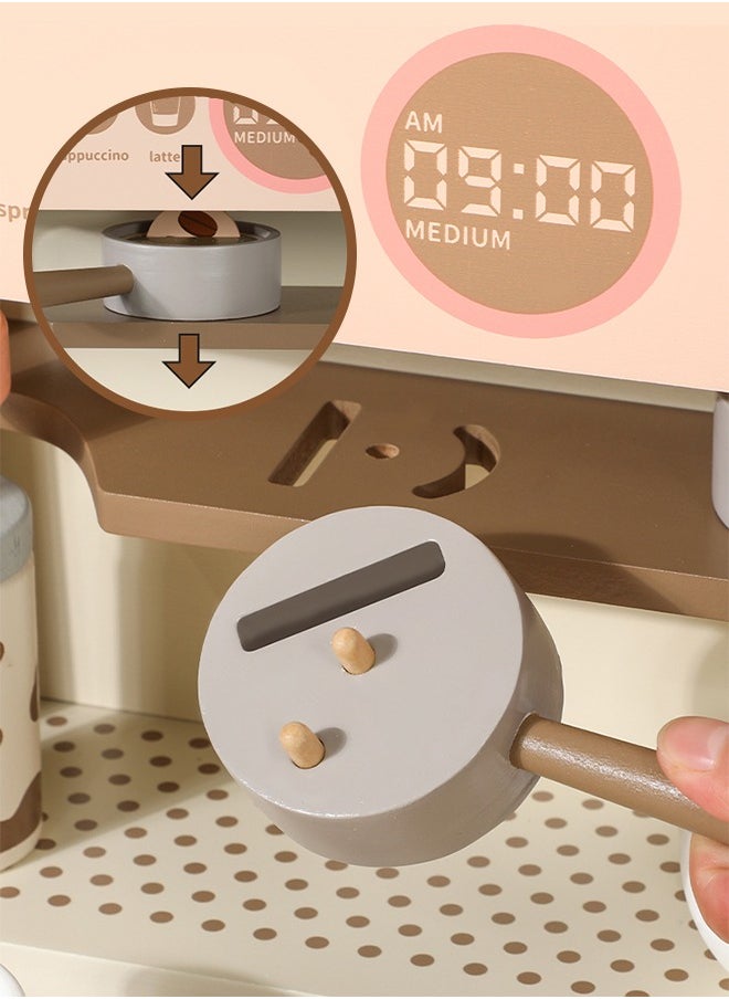 Warm Wooden Children's Coffee Machine To Create An Exclusive Coffee Station