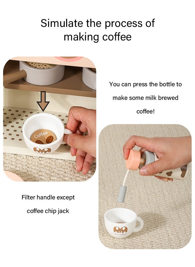 Warm Wooden Children's Coffee Machine To Create An Exclusive Coffee Station