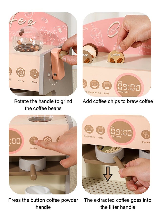 Warm Wooden Children's Coffee Machine To Create An Exclusive Coffee Station