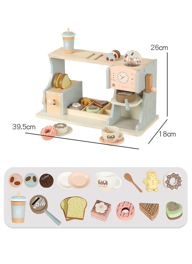 Dream Wooden Children'S Coffee And Dessert Station Toys, Open The Sweet Play Time