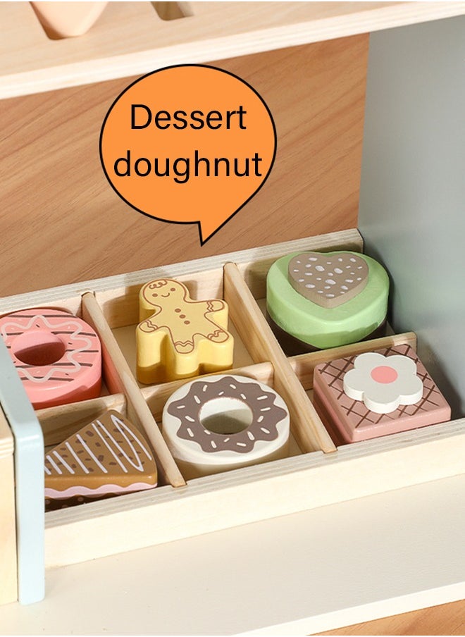 Dream Wooden Children'S Coffee And Dessert Station Toys, Open The Sweet Play Time