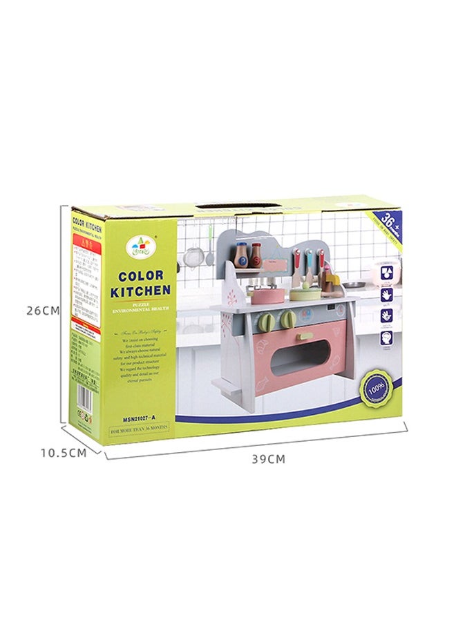 Pink Children's Wooden Kitchen Toy Stove To Cultivate Cooking Creativity