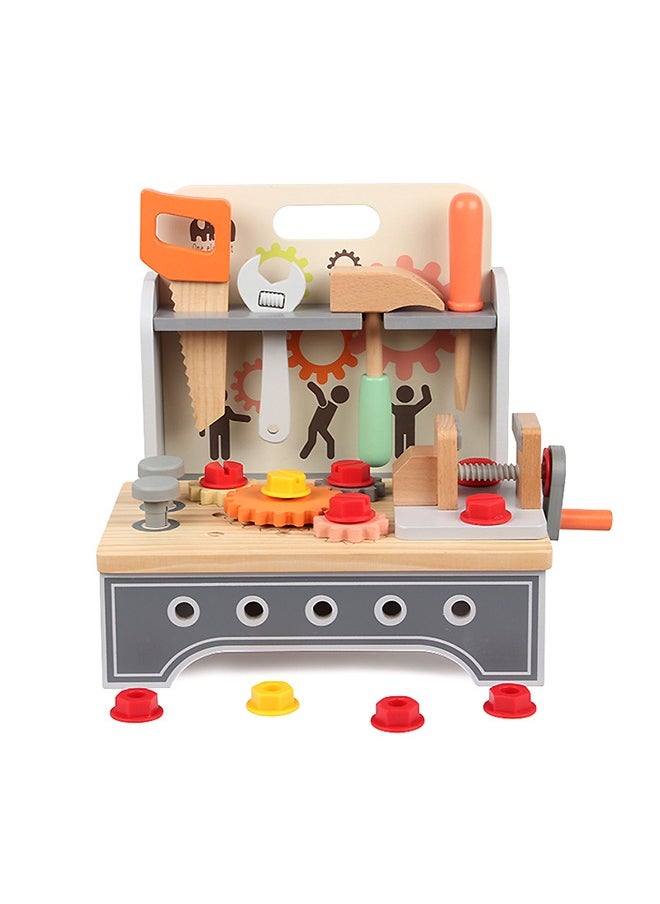 Baby Wooden Simulation Maintenance Tool Table Multifunctional Toolbox Children Early Education Enlightenment Toy