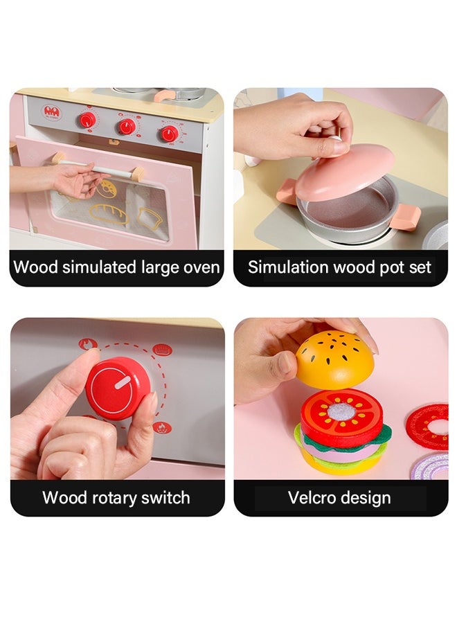 Cute Wooden Children's Burger Shop Toys Simulate The Operation Of Delicious Hamburgers