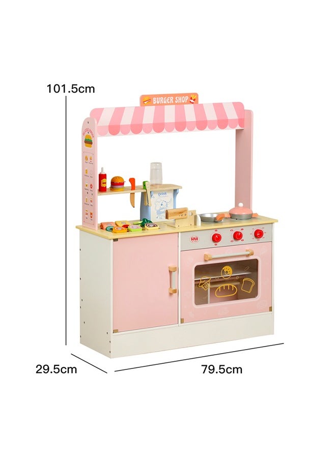 Cute Wooden Children's Burger Shop Toys Simulate The Operation Of Delicious Hamburgers
