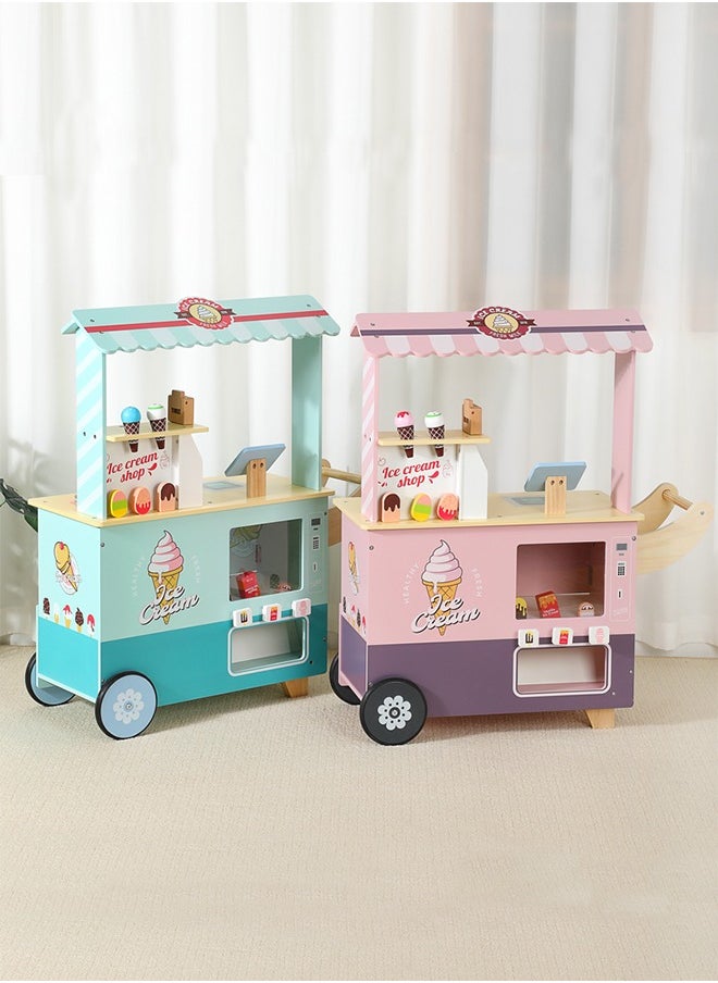 Dream Pink Wooden Mobile Ice Cream Truck Open The Sweet Sales Experience