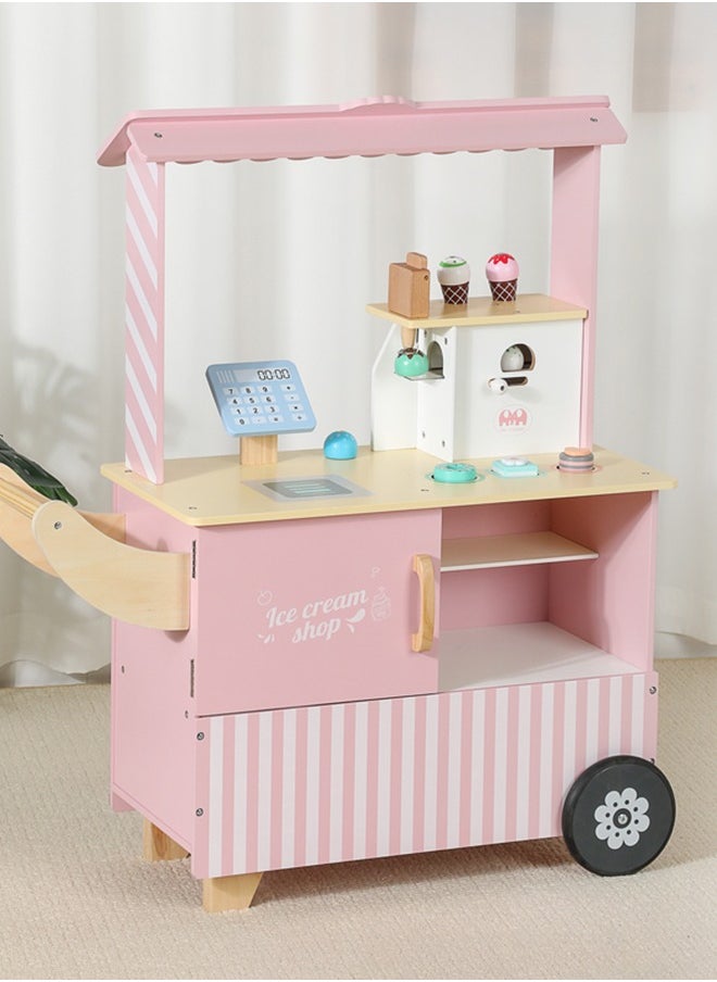 Dream Pink Wooden Mobile Ice Cream Truck Open The Sweet Sales Experience