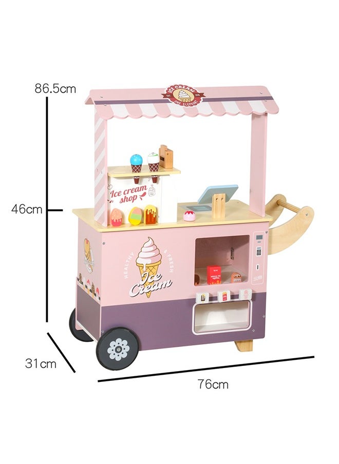 Dream Pink Wooden Mobile Ice Cream Truck Open The Sweet Sales Experience