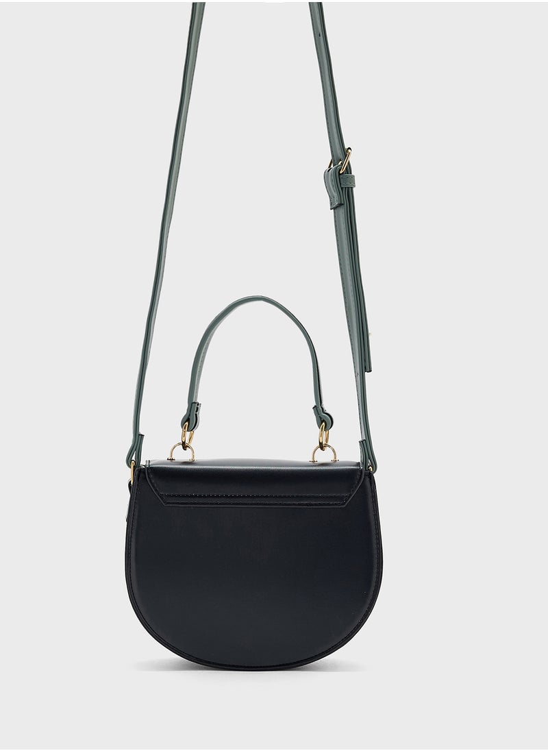 Color Block Satchel Bag