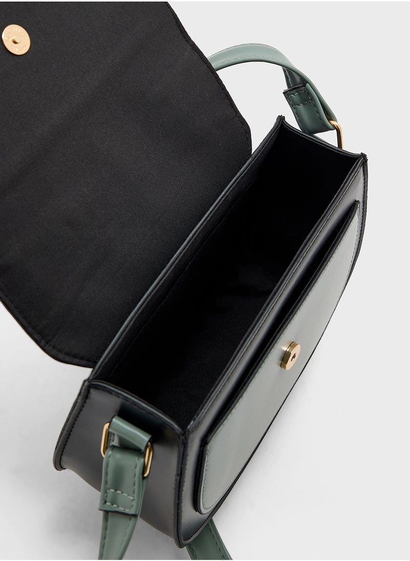 Color Block Satchel Bag