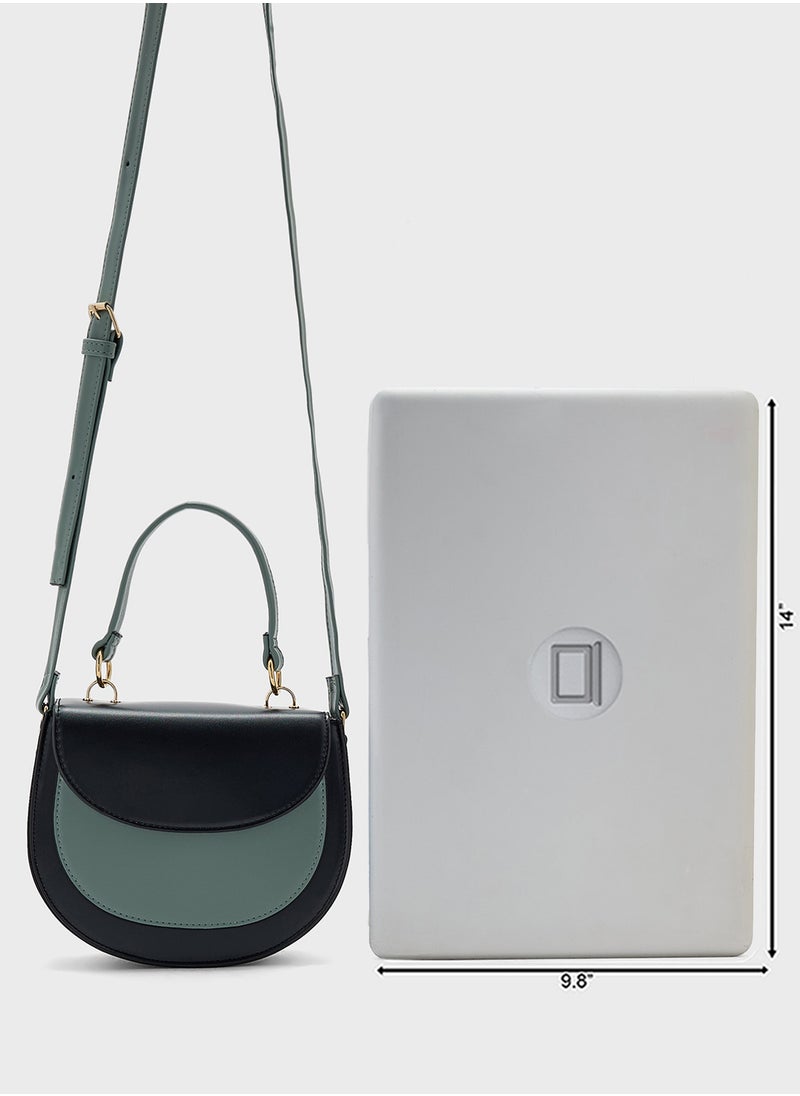 Color Block Satchel Bag