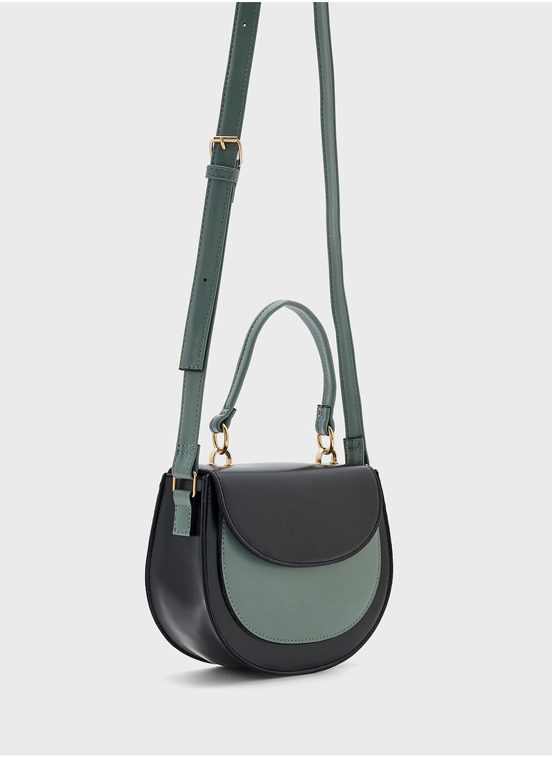 Color Block Satchel Bag